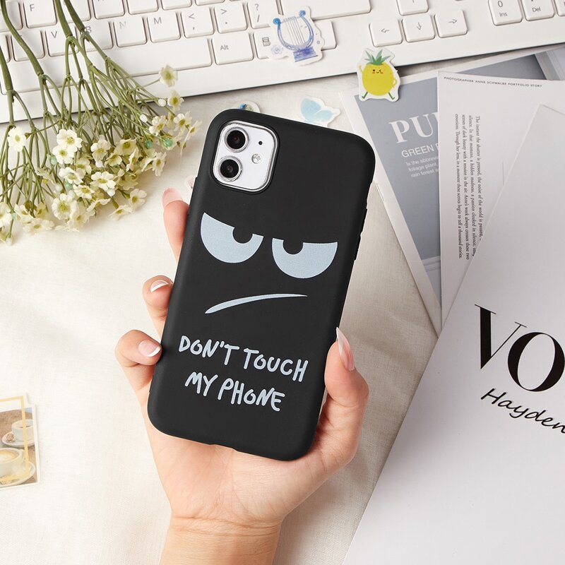 

Cartoon & Slogan iPhone Case, Black