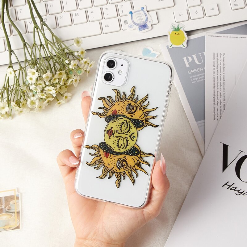 

Sun Print Clear iPhone Case, Gold