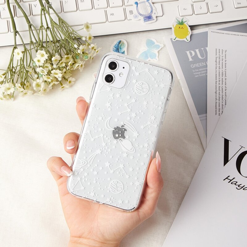 

Galaxy Clear iPhone Case, White