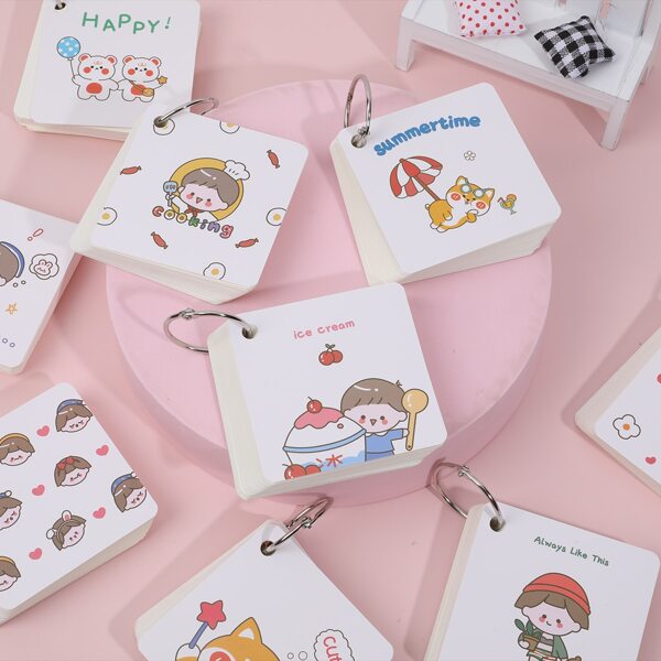 

4packs Cartoon Graphic Random Ring Memo Pad, Multicolor