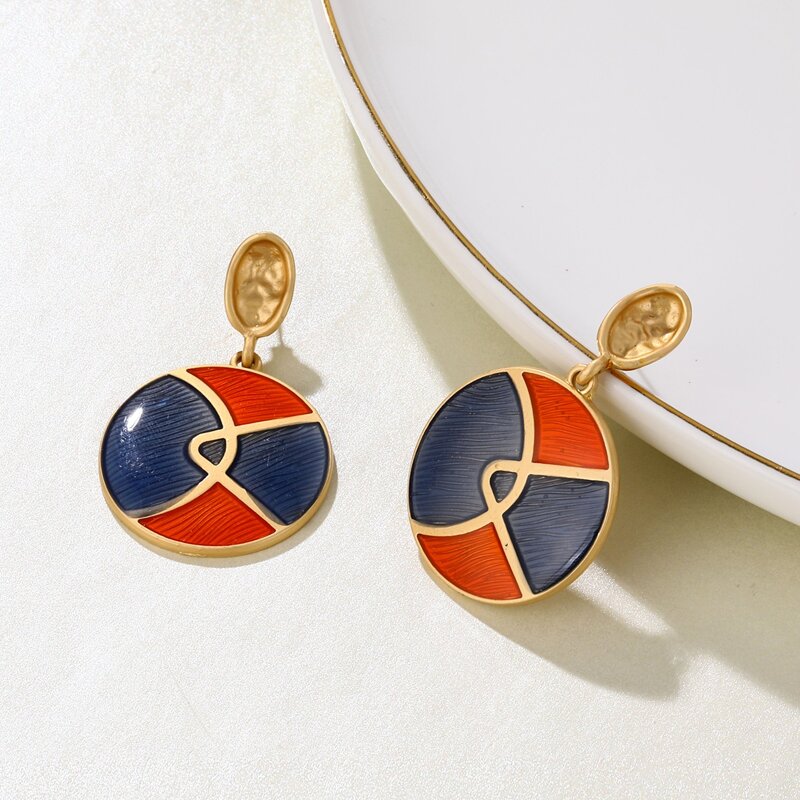 

Colorblock Coin Drop Earrings, Multicolor