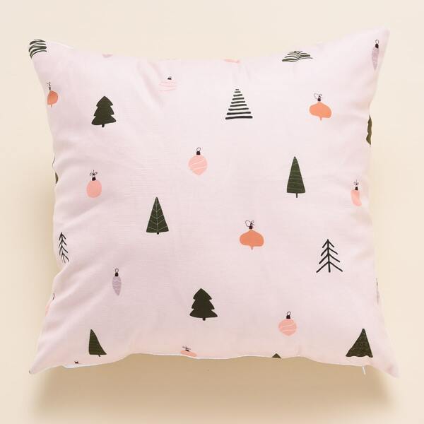 

Christmas Pattern Cushion Cover Without Filler, Pink