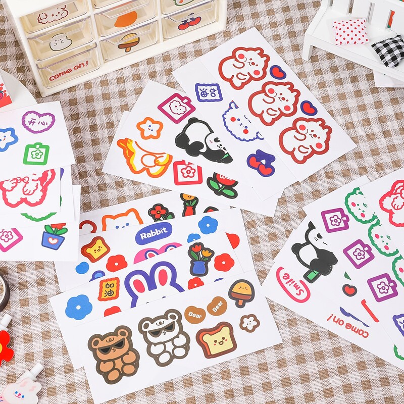 

3sets Cartoon Graphic Random Sticker, Multicolor