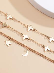 3pcs Star & Butterfly Charm Bracelet
