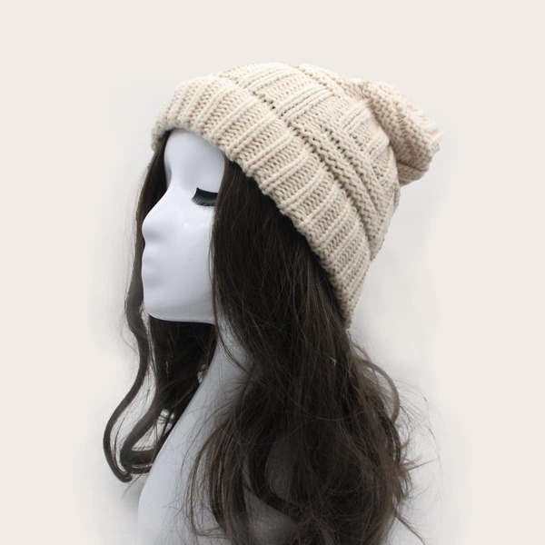 

Solid Knit Beanie, Beige