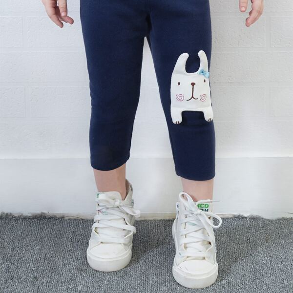 

Toddler Girls Cartoon Patched Leggings, Navy blue