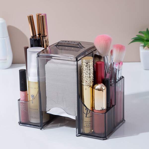 

1pc Desktop Cosmetic Storage Box, Grey