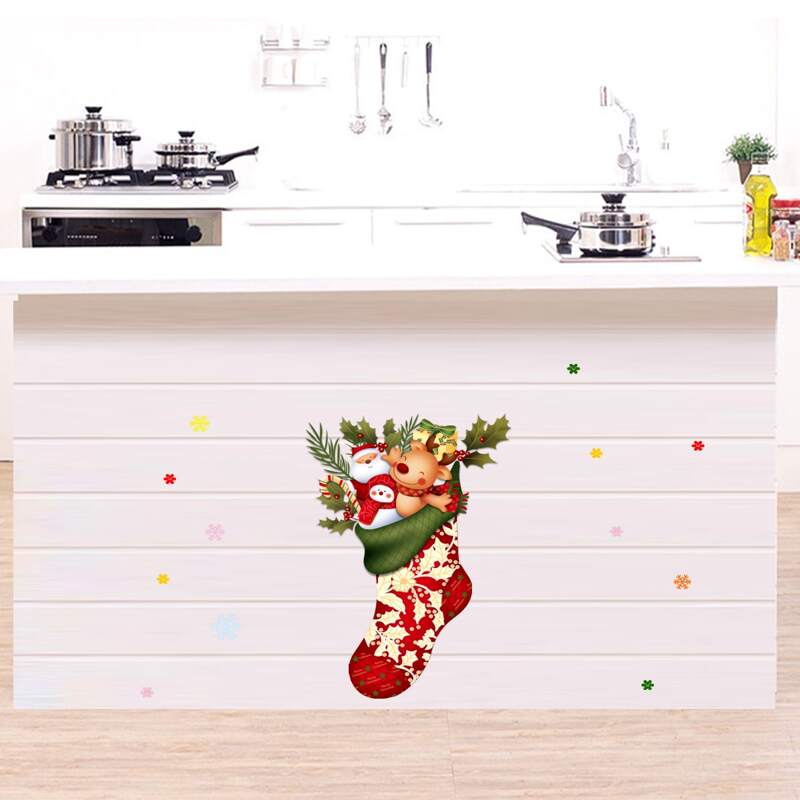 

Christmas Cartoon Graphic Wall Sticker, Multicolor