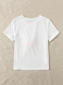 Mulvari Flamingo Pom Pom Graphic Tee Bright Sunshine - White - View 2