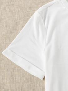 Mulvari Flamingo Pom Pom Graphic Tee Bright Sunshine - White - View 5