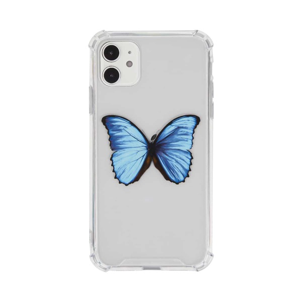 

Butterfly Print Transparent iPhone Case, Multicolor