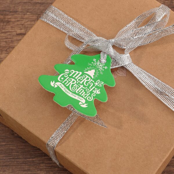 

100pcs Christmas Packaging Tag, Green