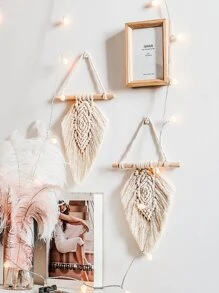 1入組編織葉子墻面懸掛 - 米色 - 查看 5