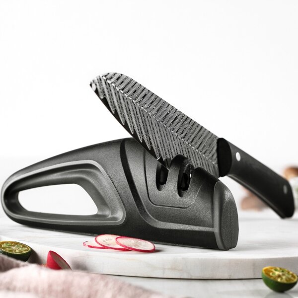 

1pc Plastic Knife Sharpener, Black