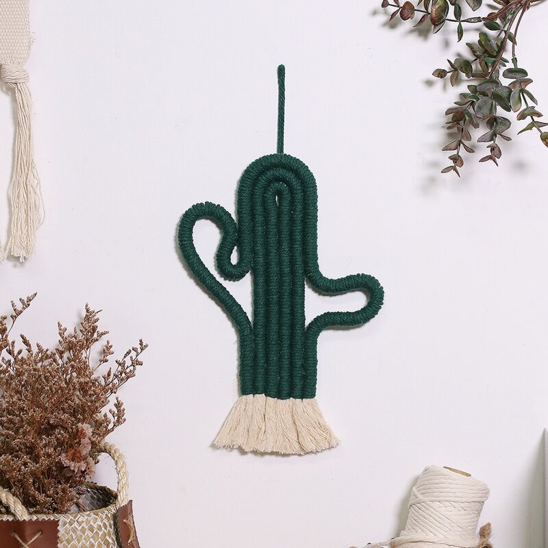 

Braided Cactus Wall Hanging, Green