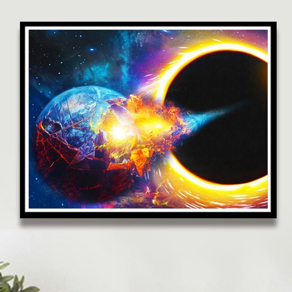

Outer Space Print DIY Diamond Painting Without Frame, Multicolor