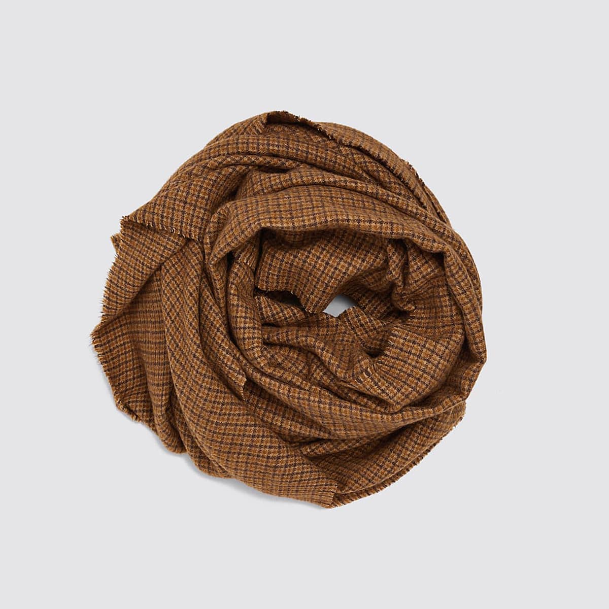 

Plaid Blanket Scarf, Brown