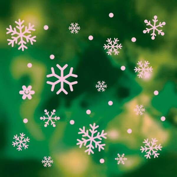 

Snowflake Print Window Sticker, White