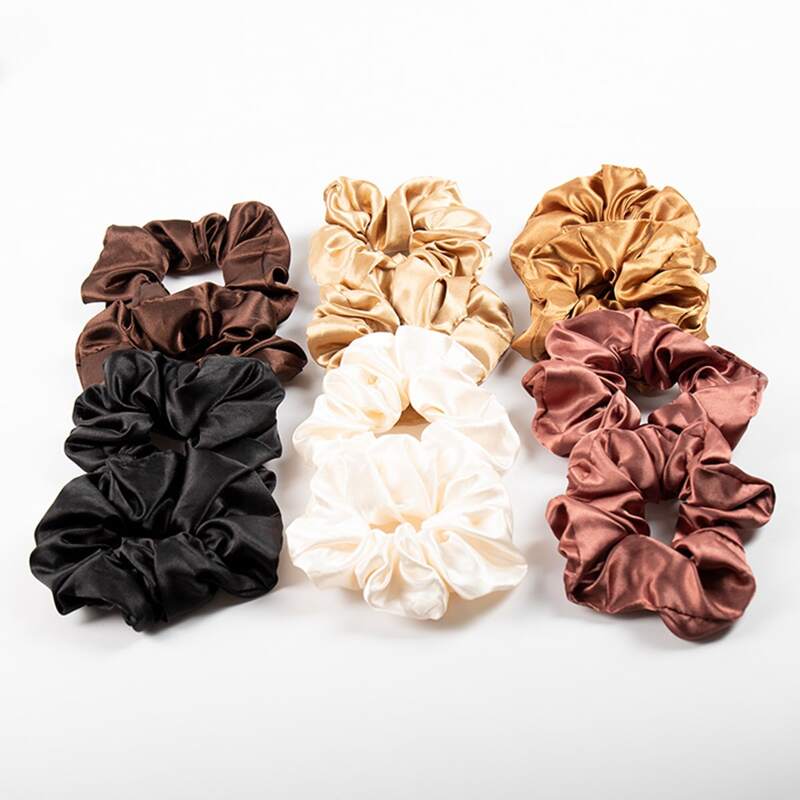 

6pcs Satin Scrunchie, Multicolor