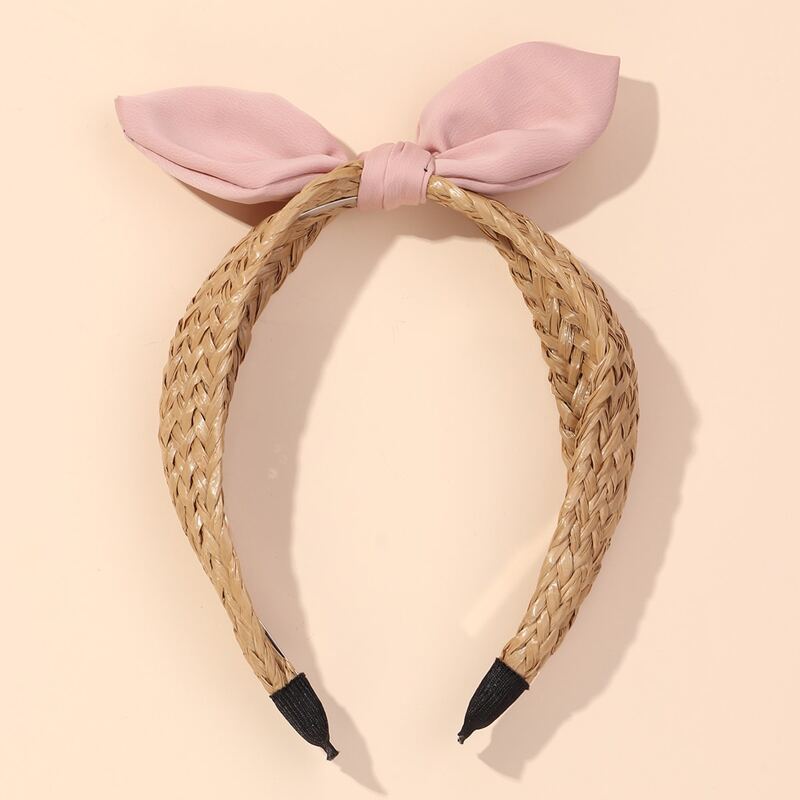 

Straw Bow Hair Hoop, Multicolor