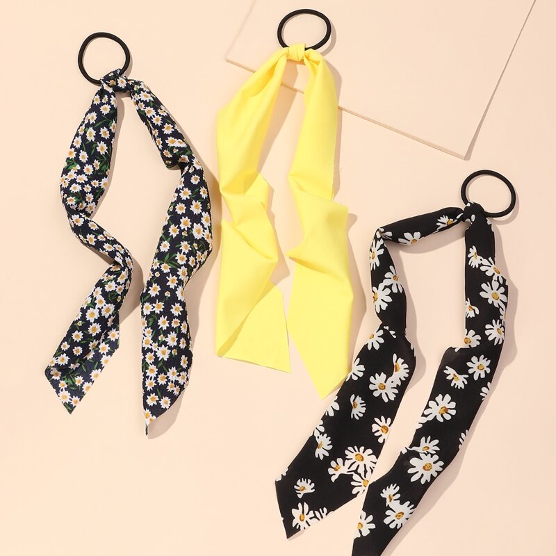 

3pcs Floral Scrunchie Scarf, Multicolor