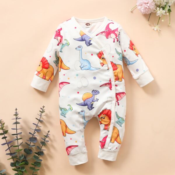 

Baby Boy Cartoon Dinosaur Print Jumpsuit, Multicolor