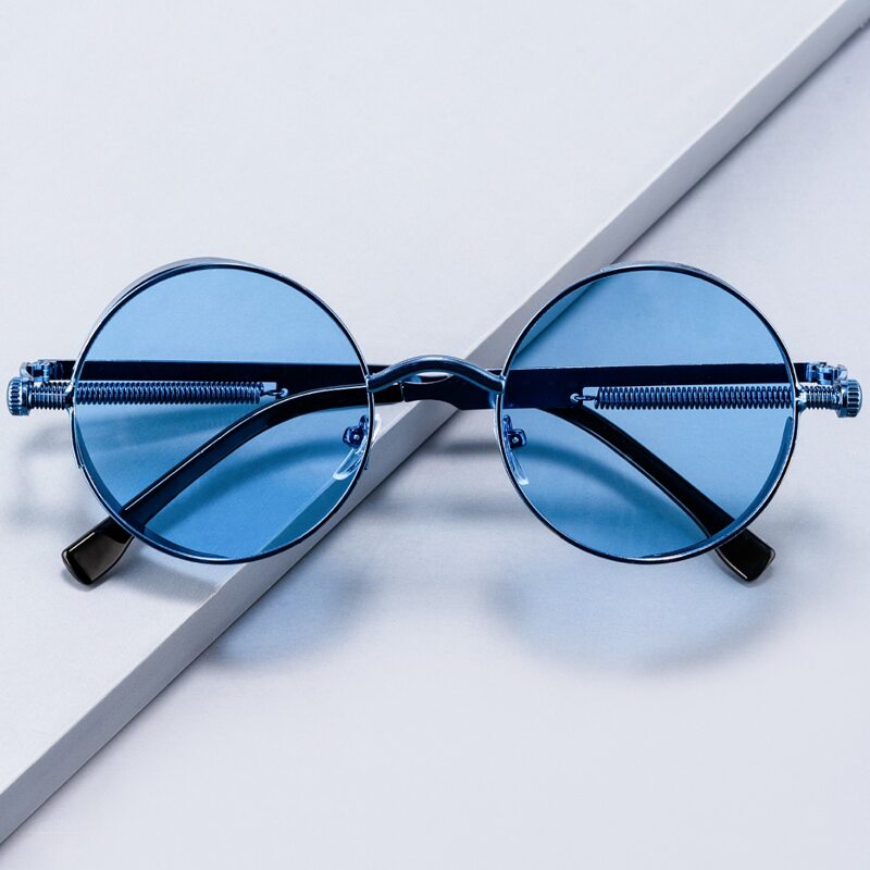 

Guys Round Frame Sunglasses, Blue