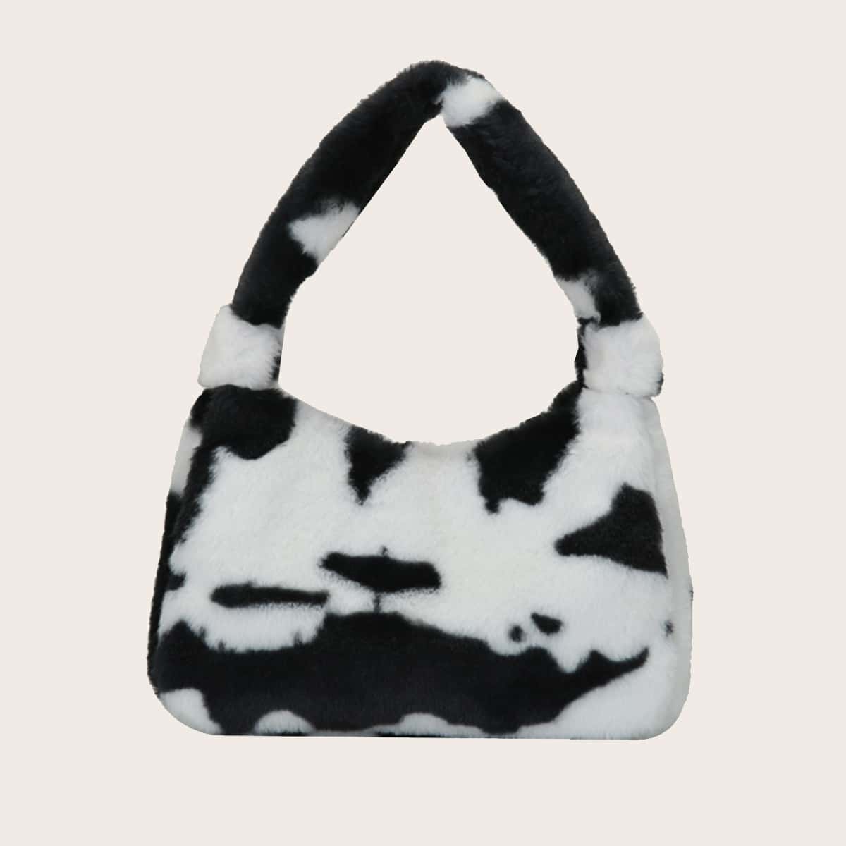 

Two Tone Shoulder Bag, Black and white