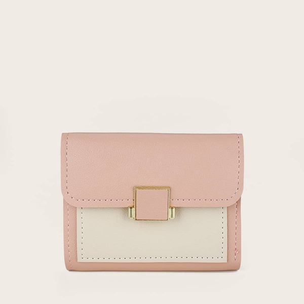 

Color Block Fold Over Purse, Pink