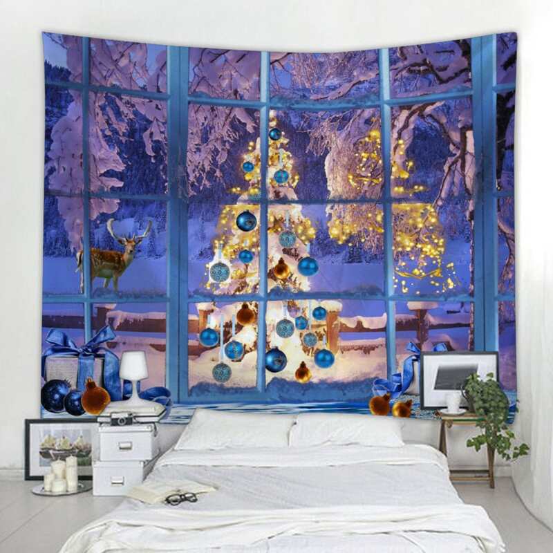 

Christmas Snow Scene Print Tapestry, Multicolor
