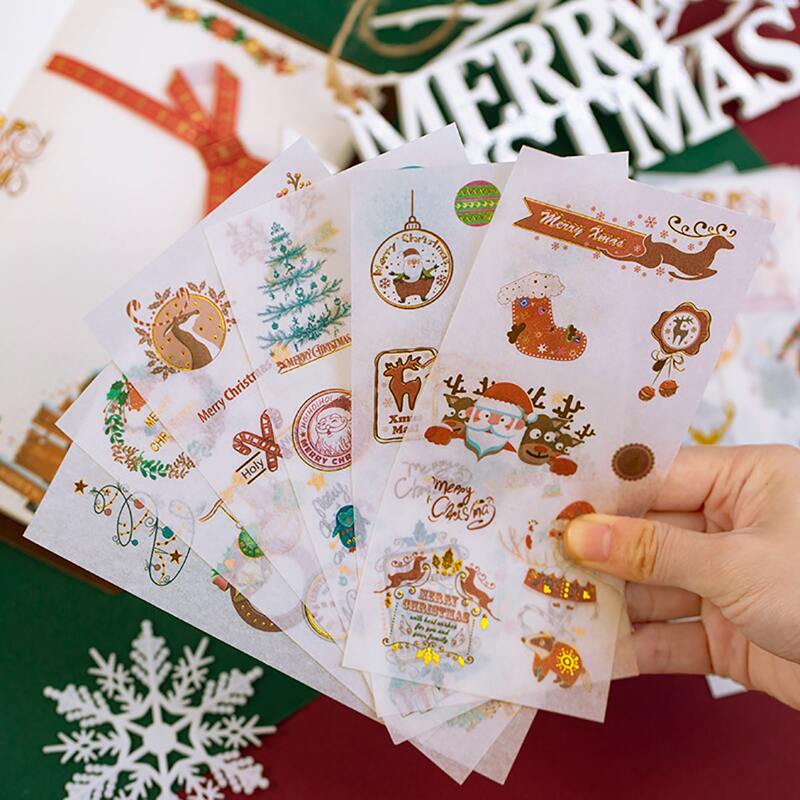 

6sheets Christmas Pattern Random Sticker, Multicolor