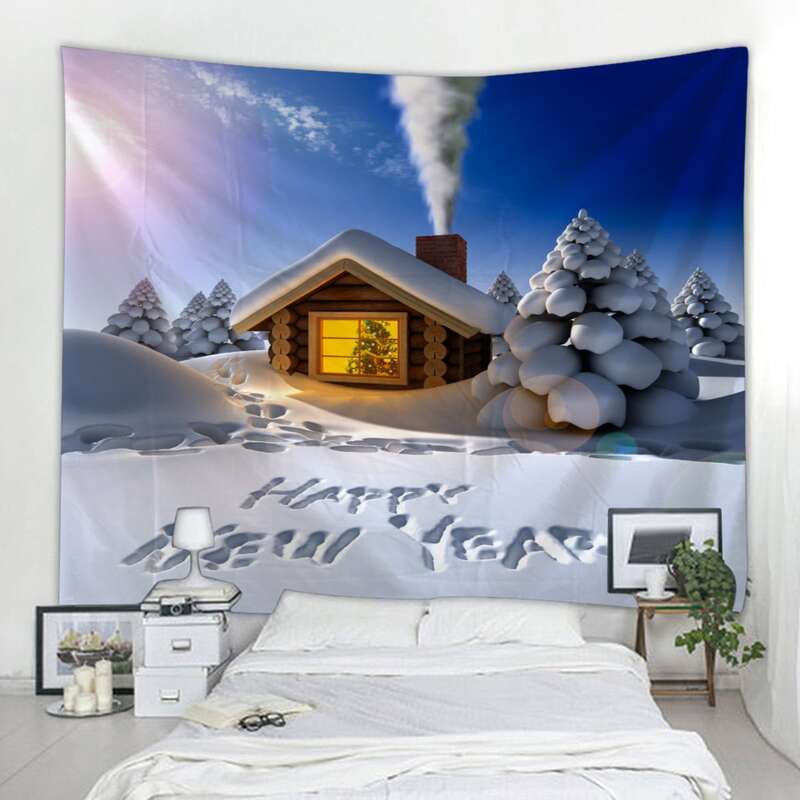 

Christmas Snow Scene Print Tapestry, Multicolor
