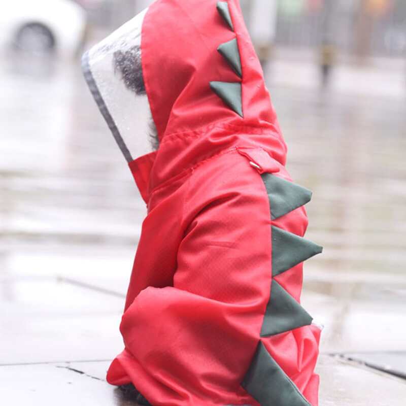 

Dinosaur Design Dog Raincoat, Red