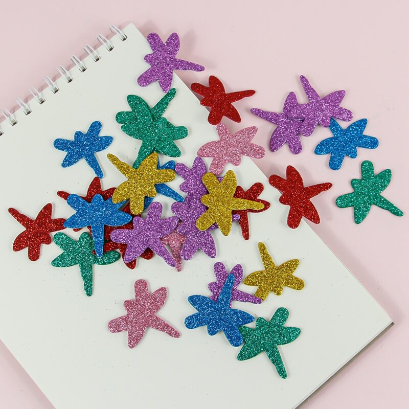 

30pcs Random Color Glitter Dragonfly Sticker, Multicolor