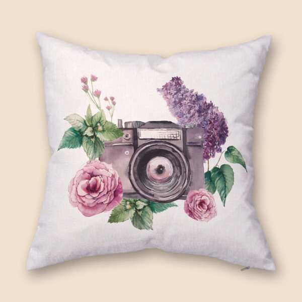 

Camera Print Cushion Cover Without Filler, Multicolor