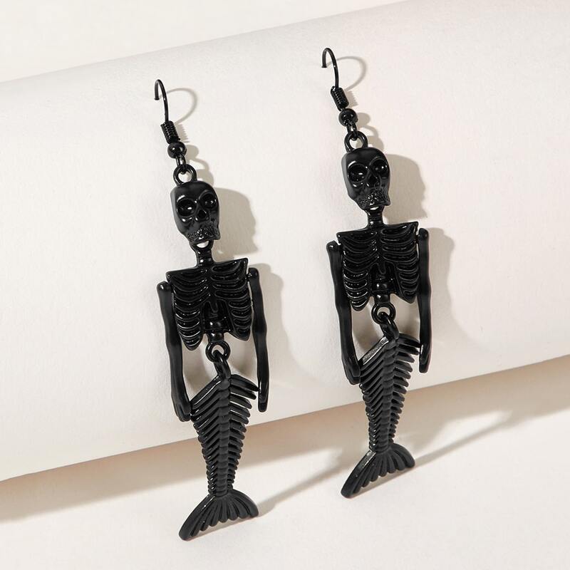 

Skeleton Drop Earrings, Black