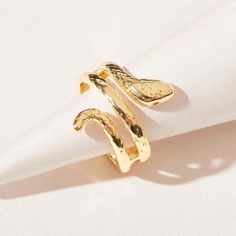 

1pc Snake Ring, Gold