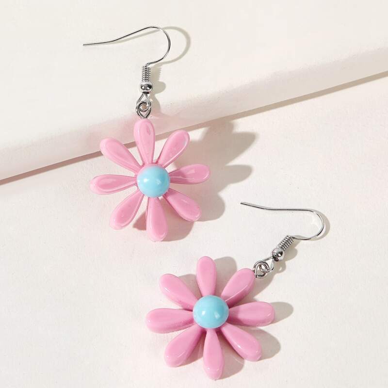 

Daisy Drop Earrings, Dusty pink
