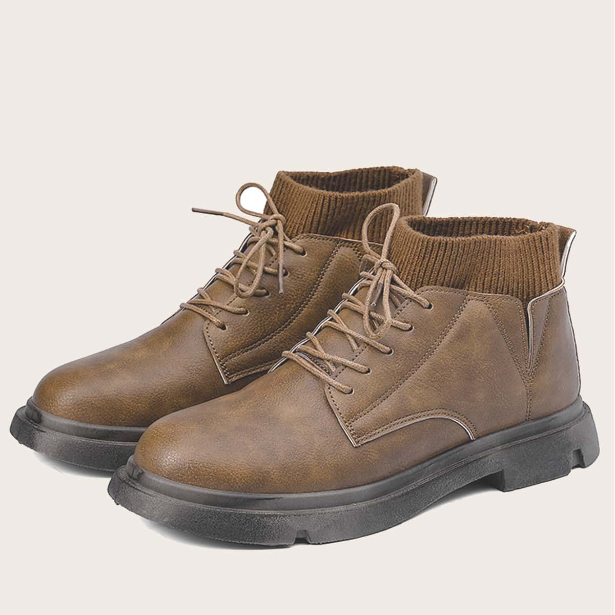 

Guys Lace-up Front Ankle Boots, Brown