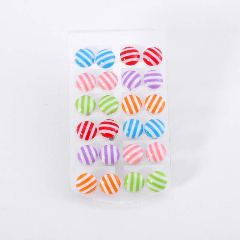 

12pairs Candy Shaped Stud Earrings, Multicolor