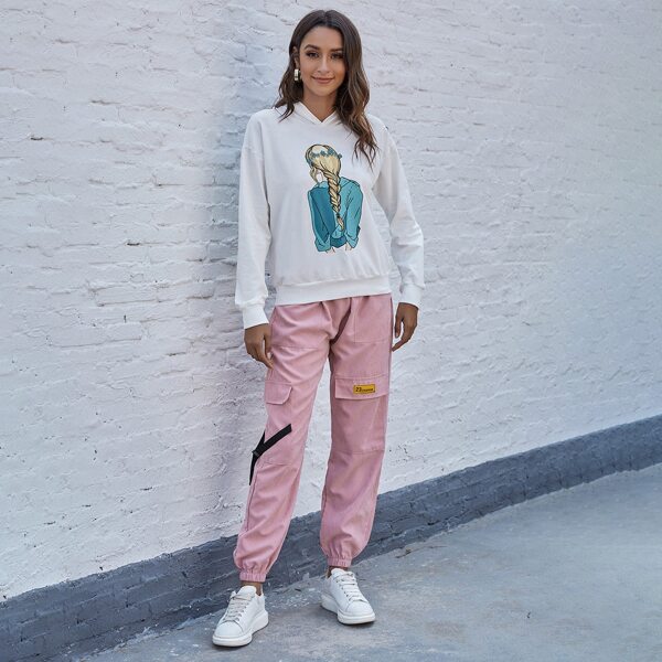 

Figure Graphic Hoodie With Cargo Pants, Multicolor