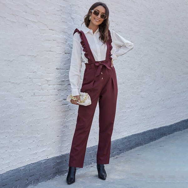 

Комбинезон с поясом и пуговицами, Бургундия