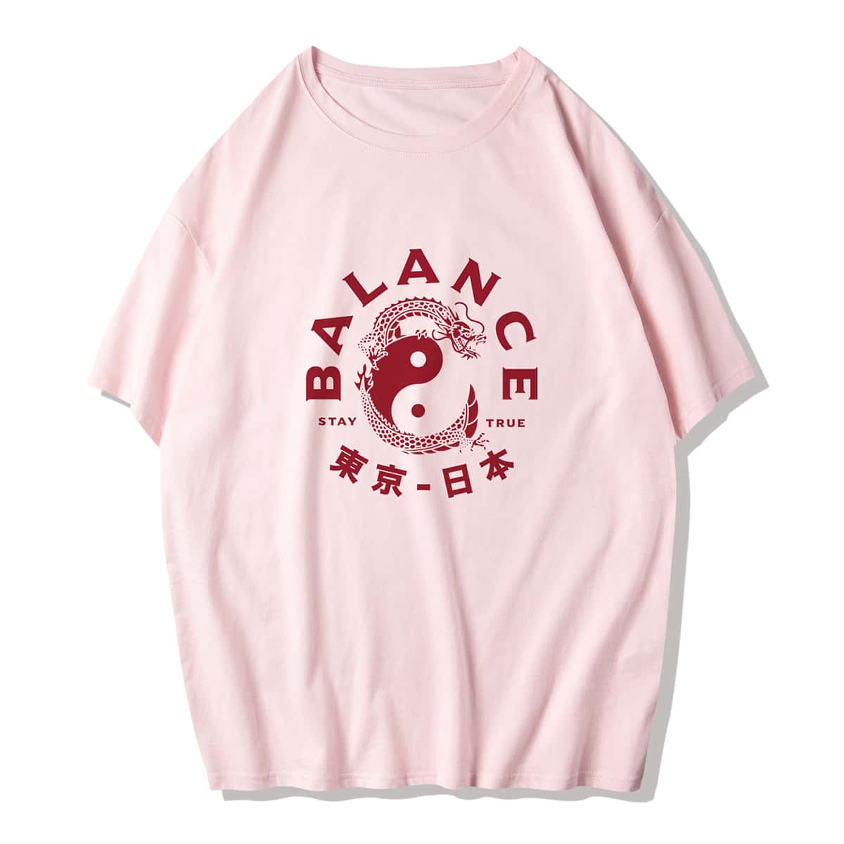 

Guys Letter Yin & Yang Graphic Tee, Baby pink