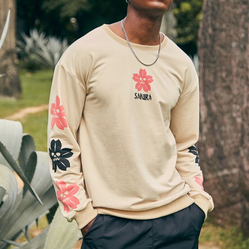 

Guys Halloween Floral Sweatshirt, Apricot