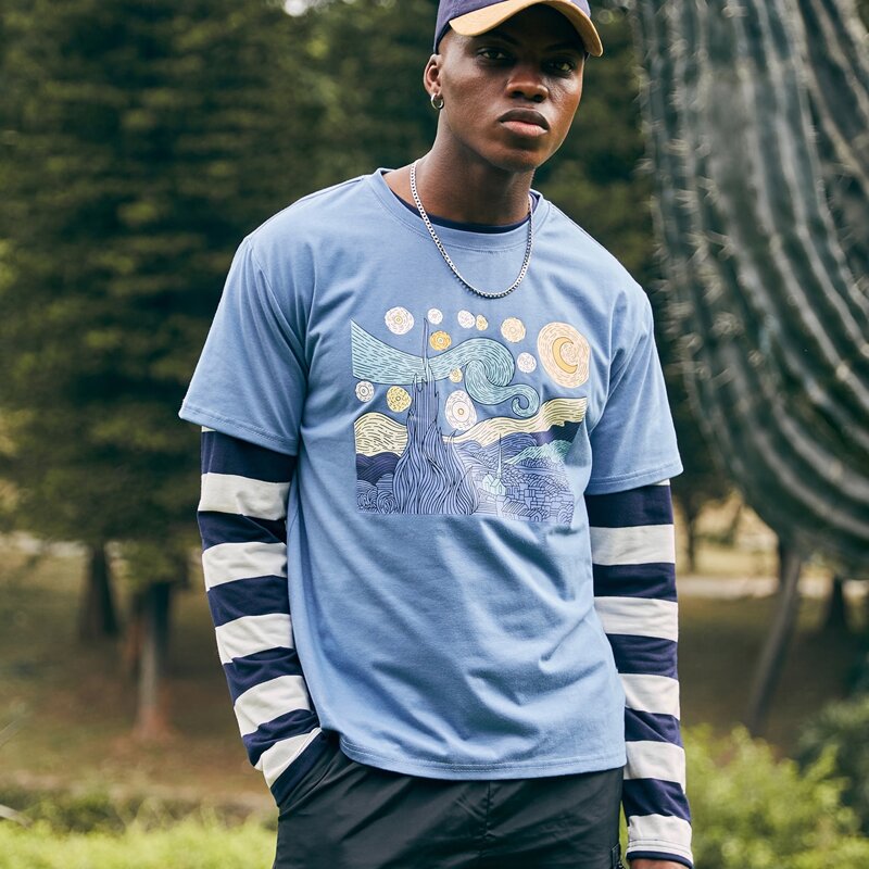 

Guys Graphic Print Tee, Blue