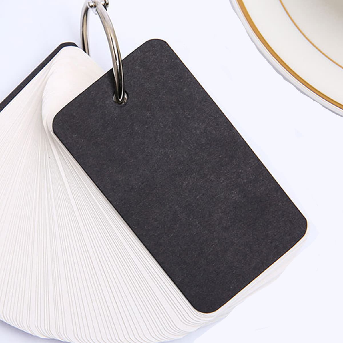 

1pc Binder Ring Memo Pad, Black