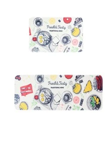 1 pieza alfombra de cocina con estampado de alimento - Multicolor - Ver 6