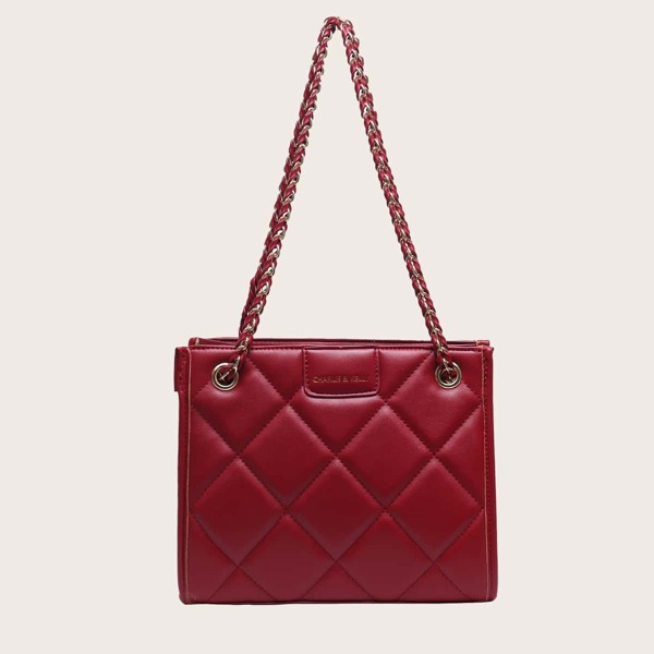 

Quilted Tote Bag, Burgundy
