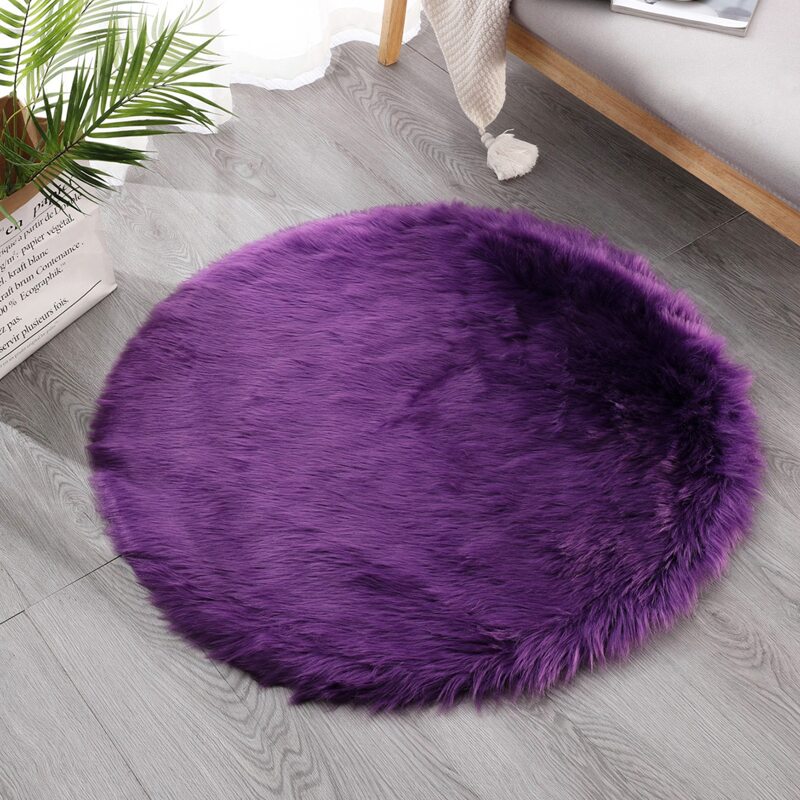 

Round Plush Carpet, Purple