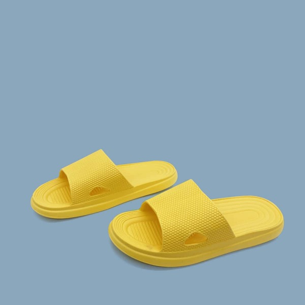 

Textured Cut Out Shower Slippers, Yellow